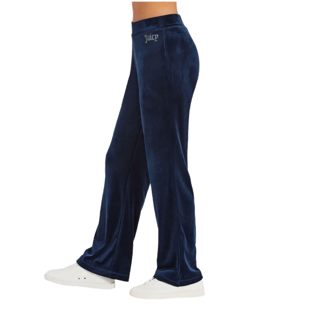 Juicy Couture Velour Tracksuit Flare Pants Regal Blue Size Small